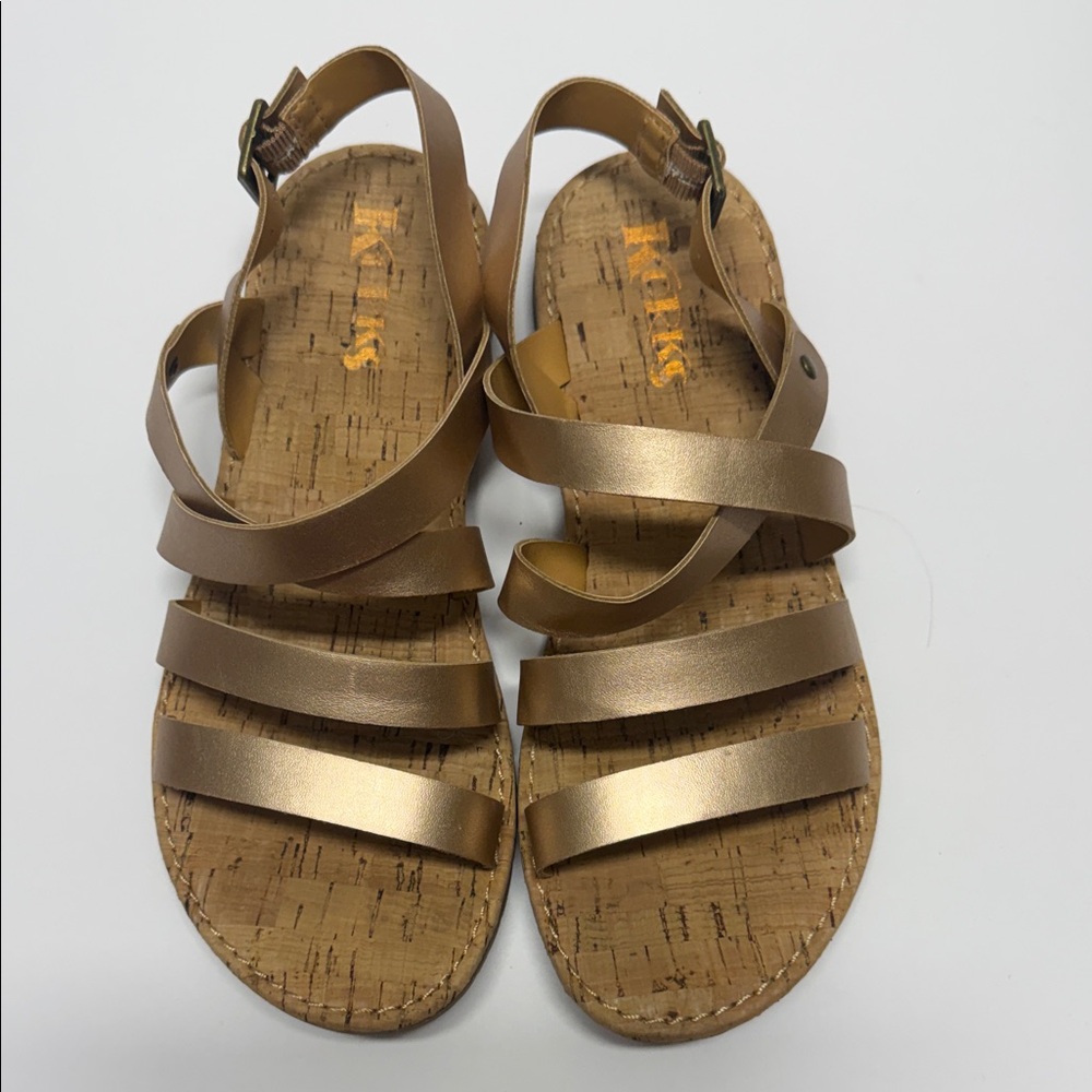 Korks Women's rose gold Strappy Sandals size 8